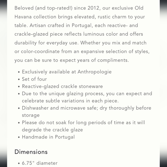 Anthropologie Old Havana Bread Plates - set of 4 - Rose/neutral - Picture 7 of 12